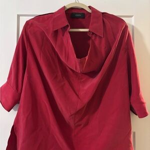 JOSEPH Red Silk Cowl Neck Woman’s Blouse